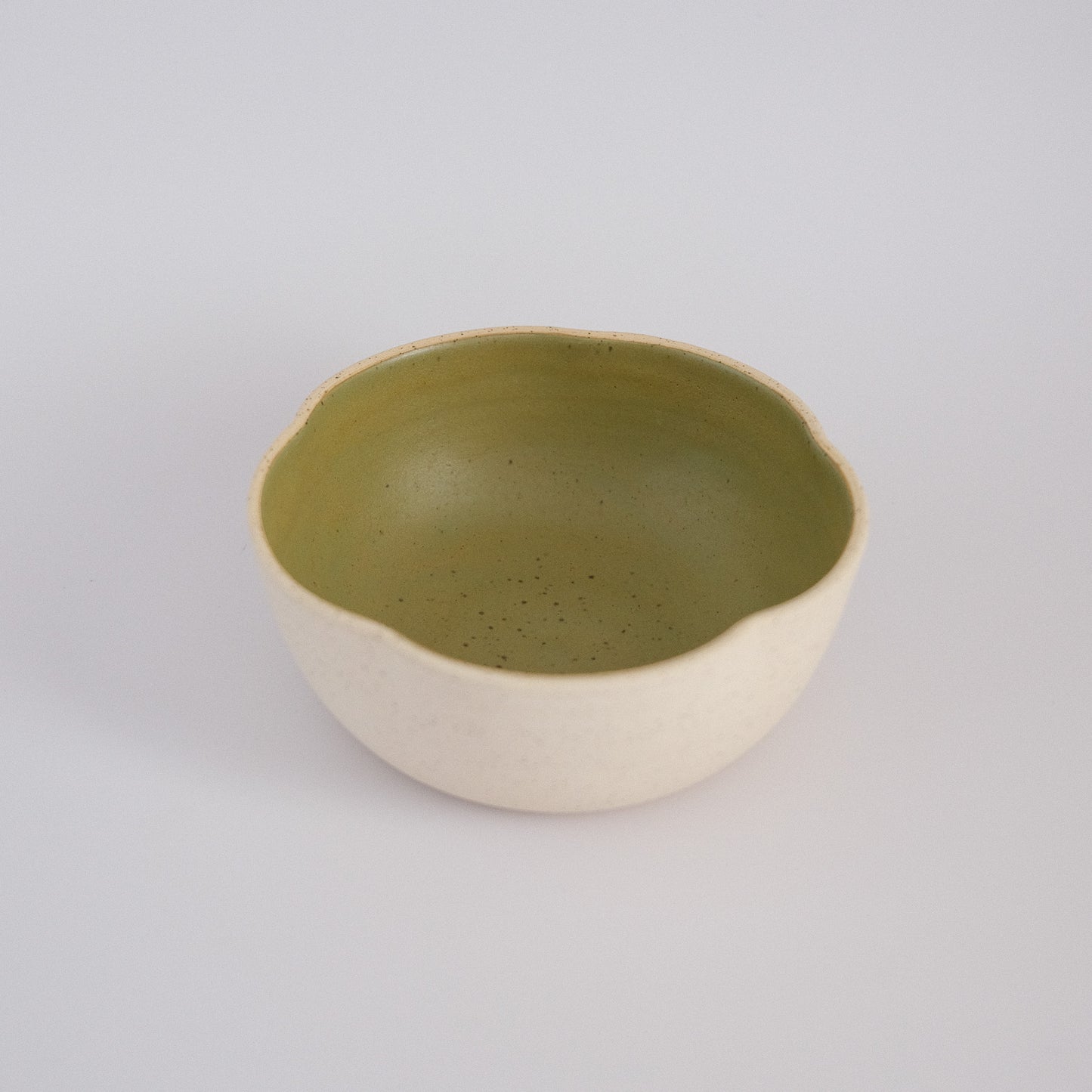 speckled green flower bowl