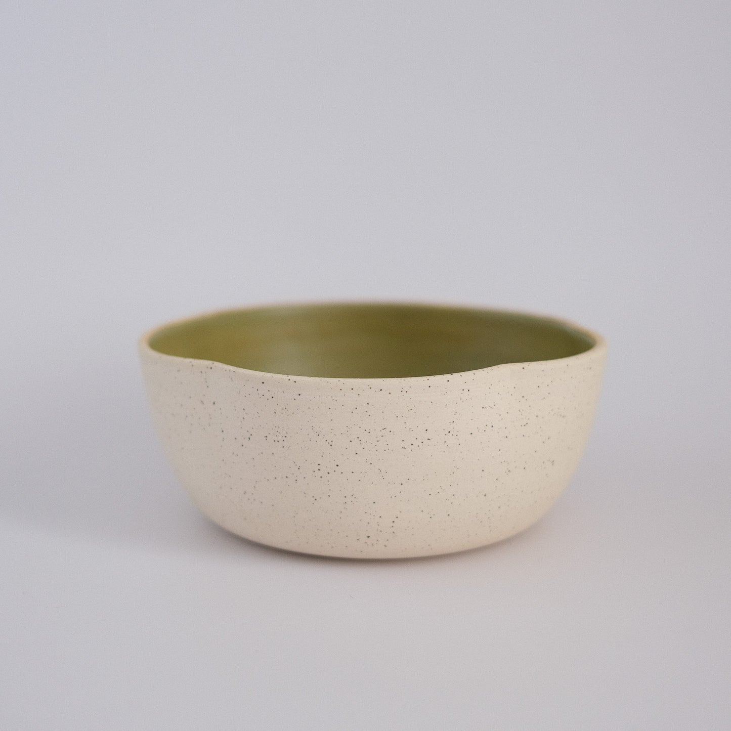 speckled green flower bowl