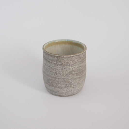 grey stoneware spiral cup