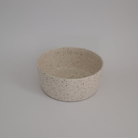 white speckled bowl