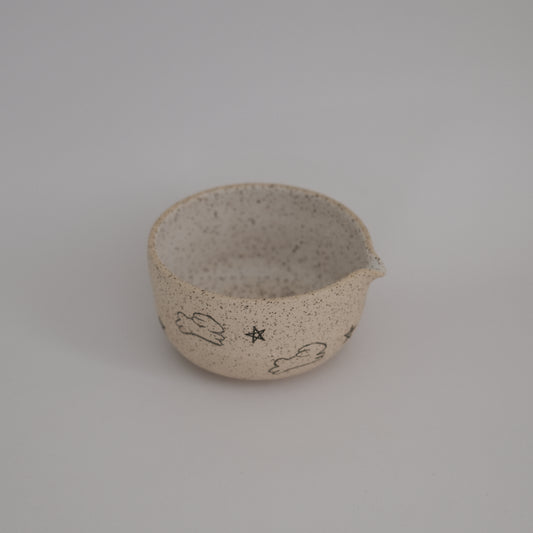 speckled bunny matcha bowl